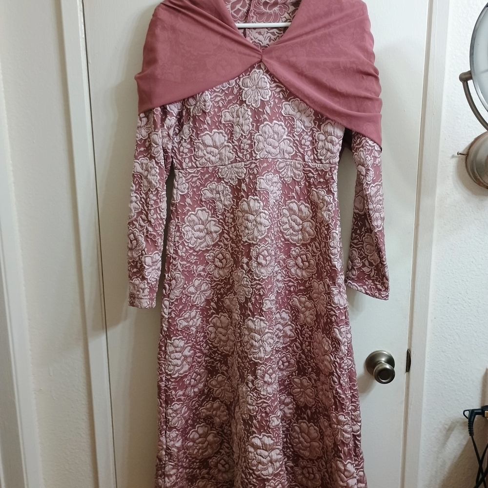 Elegant Pink Floral Women's Dress